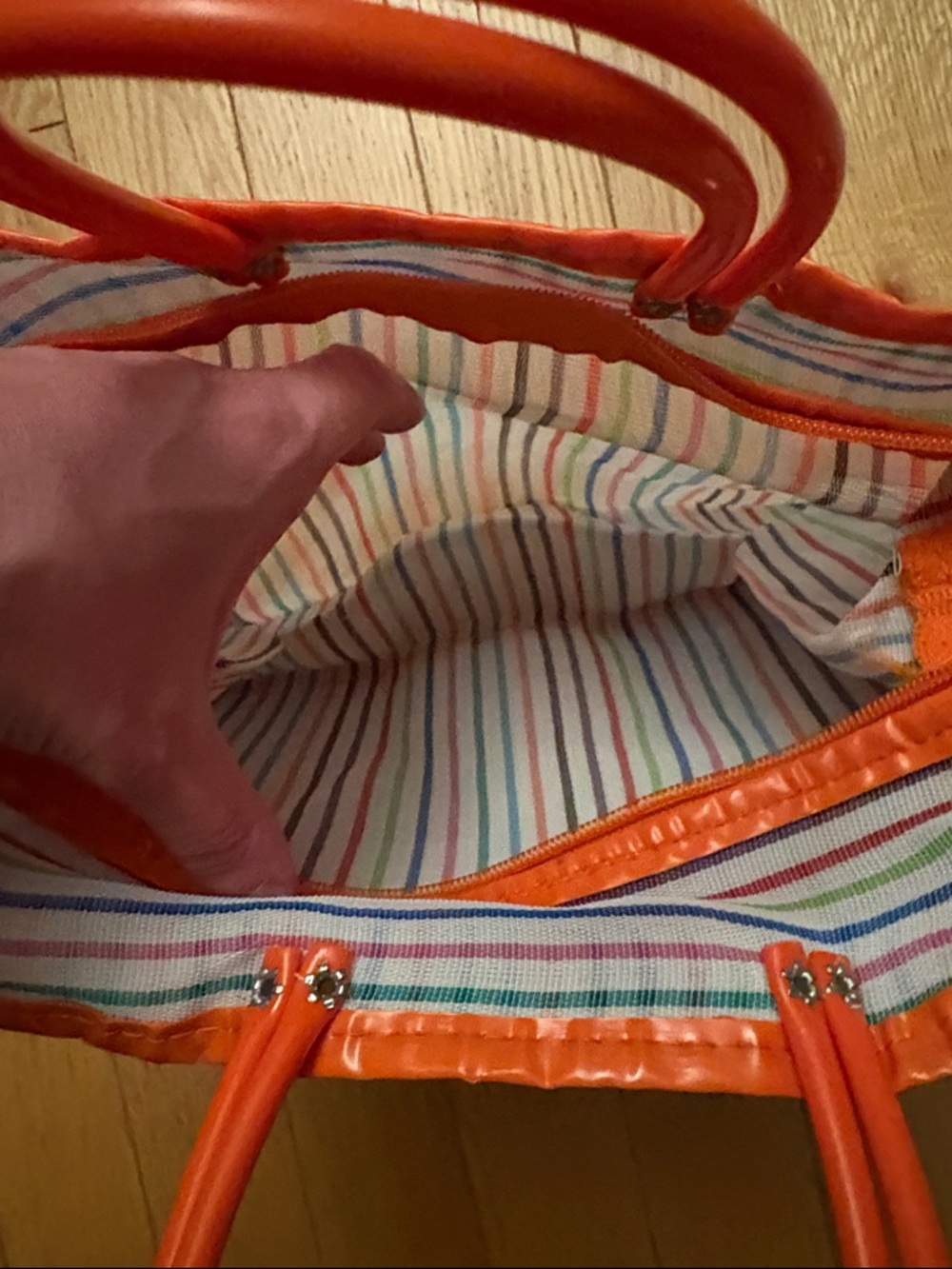 Frida Kahlo Floral Cartoon Tote Bag - Orange Trim - Picture 4 of 4